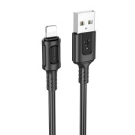 Кабель USB - lightning 1м Borofone BX111 2,4А/12W, ПВХ, черный Кабель USB - lightning 1м Borofone BX111 2,4А/12W, ПВХ, черный