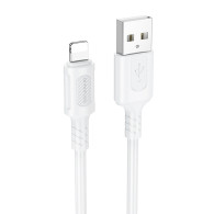 Кабель USB - lightning 1м Borofone BX111 2,4А/12W, ПВХ, белый Кабель USB - lightning 1м Borofone BX111 2,4А/12W, ПВХ, белый