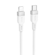 Кабель Type-C - lightning 1м Hoco X109  3A PD27W, силикон, белый