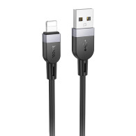 Кабель USB - lightning 1м Hoco X109  2.4А/12W, силикон, черный