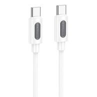 Кабель Type-C - Type-C 1м Borofone BX114 3А PD60W, силикон, белый Кабель Type-C - Type-C 1м Borofone BX114 3А PD60W, силикон, белый