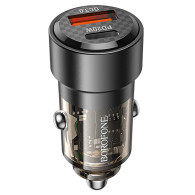 Адаптер автомобильный USB + Type-C 3А QC3.0 18W + PD20W Borofone BZ20 черный