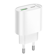 Адаптер сетевой Type-C + USB PD20W / QC3.0 Hoco C109A, белый
