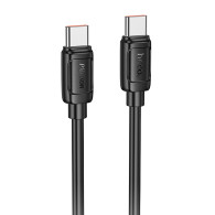Кабель Type-C - Type-C 1м Hoco X115 5А PD240W, ПВХ, черный Кабель Type-C - Type-C 1м Hoco X115 5А PD240W, ПВХ, черный