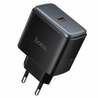 Адаптер сетевой с кабелем Type-C - Type-C PD65W Hoco C159A, черный
