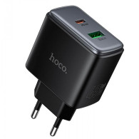 Адаптер сетевой Type-C + USB PD45W / QC3.0 Hoco C158A, черный