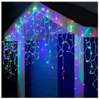 Уличная гирлянда "Бахрома" 100LED, 3х0,5m, разноцв, белый шнур, соед.