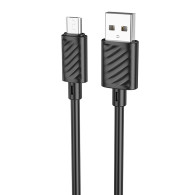 Кабель USB - microUSB 1м Hoco X88  2,4А/12W, ПВХ, черный
