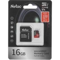 Карта памяти microSDHC Netac 16Gb Extreme Pro UHS-1 U1 V10 (100MB/s)б/адап
