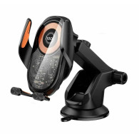 Автомоб. держатель с беспров.заряд. Hoco HW34 на панель/стекло, 15W
