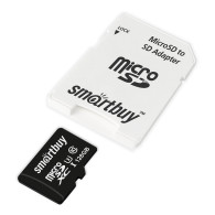 Карта памяти microSDHC SmartBuy 128Gb Class 10 U3 с адаптером (SDXC)