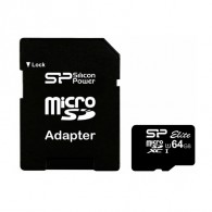 Карта памяти microSDHC Silicon Power 64Gb Class 10 Elite UHS-I с адаптер