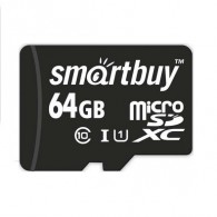 Карта памяти microSDHC SmartBuy 64Gb Class 10 UHS-l без адапт (SDXC)