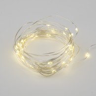 Гирлянда  "Роса" 30 минидиодов, тепл.бел., 3м, серебр.проволока (3*LR06)
