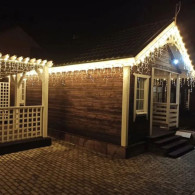 Уличная гирлянда "Бахрома" LED,  3*0,5m, тепл.бел, мерц.хол.бел,бел.шнур, соед