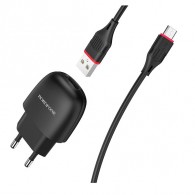 СЗУ Borofone + кабель microUSB 2.1A BA49A