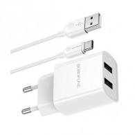 Адаптер сетевой с кабелем USB - Type-C 2.1A Borofone BA53A