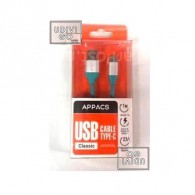 Кабель USB- Type-C APPACS AP03153a (5v, 2.1A) 1м