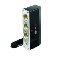 Разветвитель в авто на 3 устройства +1USB (1A) Dream WF-096