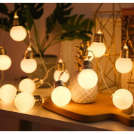 Гирлянда "Нить. Шарики матовые" 20LED, тепл.белая, 4,8м, прозр.шнур