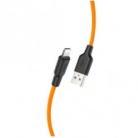 Кабель USB- lightning Hoco X21 Plus 1м (3А) силикон