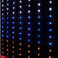 Штора 150LED "Флаг" белый, синий, красный, 3х2м, прозр. шнур