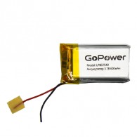 Аккумулятор GoPower li-pol 3.7V 600mAh LP802540 (80*25*4) литий-полимер PK1/10