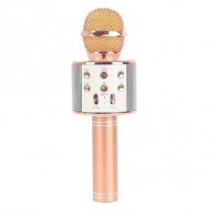Микрофон со встр.колонкой для караоке (microSD, Bluetooth) WS-858 розовое золото