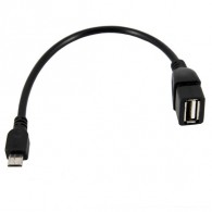 Адаптер OTG USB(гнездо) - microUSB Activ (20 см) черный (25361)