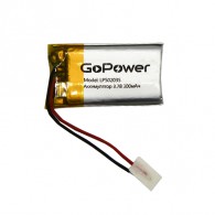Аккумулятор GoPower li-pol 3.7V 300mAh LP502035 (50*20*3,5) с защитой PK1/10