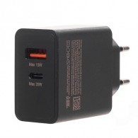 Адаптер 220V->Type-C PD35W + USB 15W черный (212258)