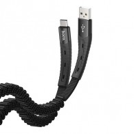 Кабель USB- Type-C Hoco U78 1,2м (2,4А) силикон, плоский, эластичный