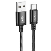 Кабель USB - Type-C 1м Hoco X89  3А/18W, нейлон, черный