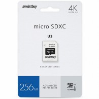 Карта памяти microSDHC SmartBuy 256Gb Class 10 U3 V30 A1 с адапт. (SDXC)