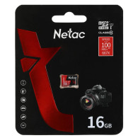 Карта памяти microSDHC Netac 16Gb Extreme Pro UHS-1 U1 V10 (100MB/s)с адап