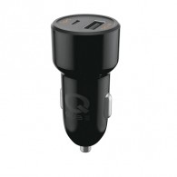 Авто-адаптер 12V->USB + Type-C 2.4A QUB QCUSBTYPEC48BLK