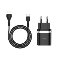 Адаптер сетевой с кабелем USB - Type-C 3A QC3.0 Hoco C12Q