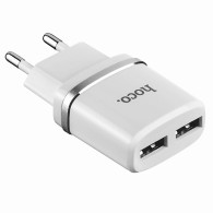 Адаптер сетевой 2*USB 2.4A/12W Hoco C12, черный