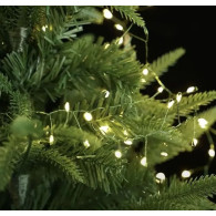 Гирлянда "Мишура" LED, 30м, тепл. бел., зеленая проволока