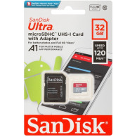 Карта памяти microSDHC SanDisk 32Gb Class 10 UHS-1 U1 A1 120MB/s с адапт