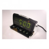 Часы настольные VST-718-2 т-зел.цифры, чер.корпус (будильник, 2*ААА)