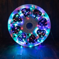 Уличная гирлянда "Нить" 500LED, 44м, разноцв. (грани), чер.шнур, 8 реж. до -30