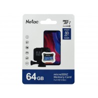 Карта памяти microSDHC Netac 64Gb P500 Eco Class 10 UHS-I с адапт