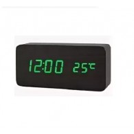 Часы настольные VST-862-4 зел.цифры, чер.корпус (дата, темп., будильник,4*ААА)