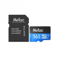 Карта памяти microSDHC Netac 16Gb P500 Class 10 UHS-1 (90MB/s) с адапт