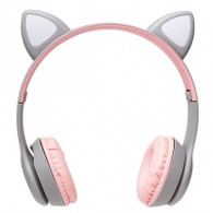 Гарнитура Bluetooth CAT X-GP47M (полноразм., microSD) серо-розовая(206958)