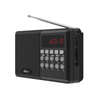 Радиоприемник Ritmix RPR-001 (Fm/USB/microSD/акб.18650) черный (12х3,2х7,5см)