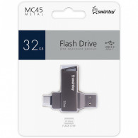 Флэш-диск SmartBuy 32GB USB 3.0/3.1 MC45 Phantom Metal Dual TypeC-TypeA