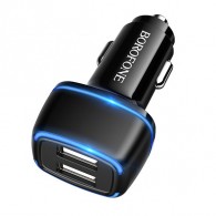 Авто-адаптер 12V->2*USB 2.4A Borofone BZ14