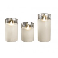 Свечи светодиодные Фаzа CL7-SET3-wh 3 восковые LED-свечи в стекле, белые